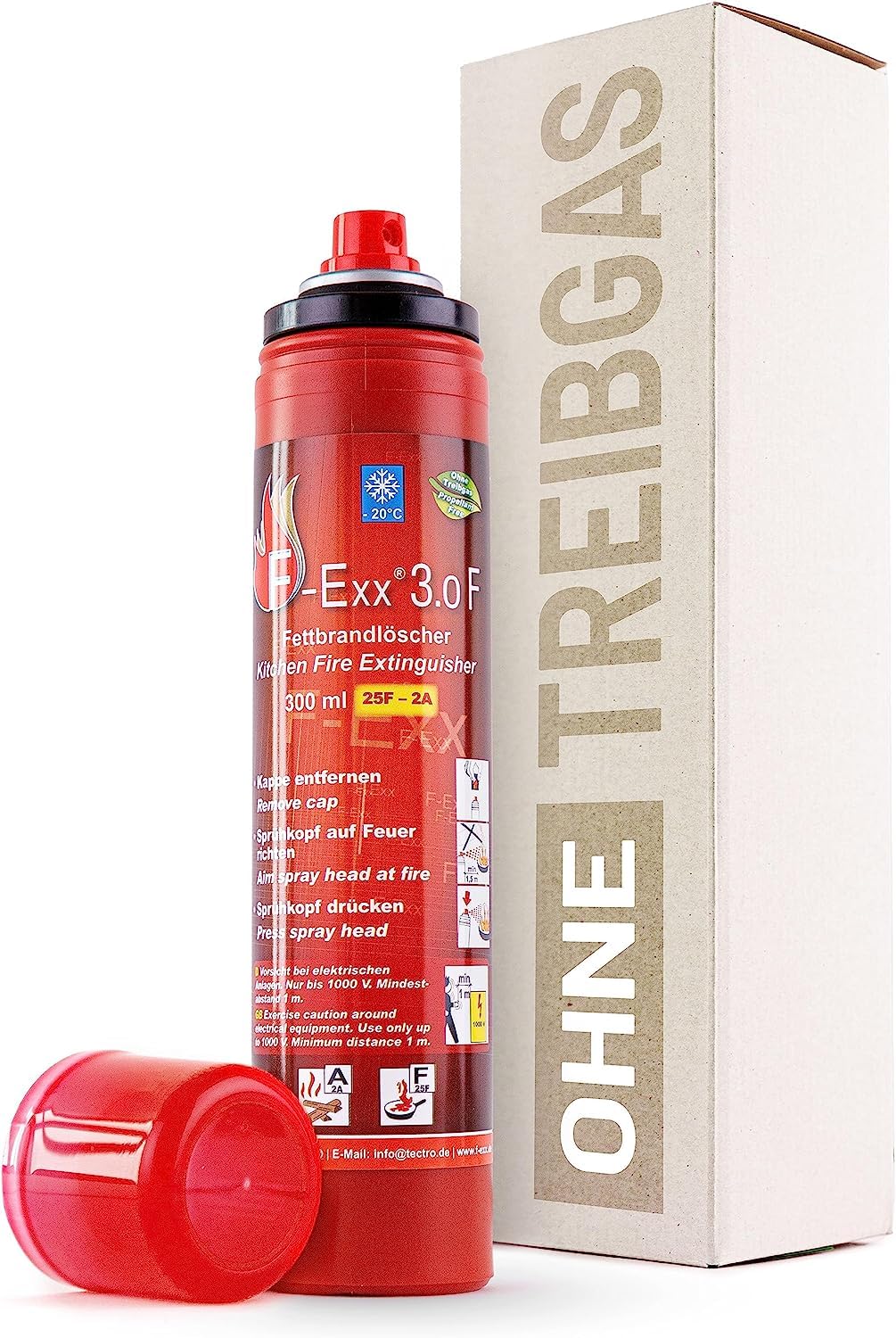 F-Exx 3.0 F - Fettbrand- und Festbrand-Feuerlöscher für Haushalt und Küche im 2er-Pack (Made in Germany)