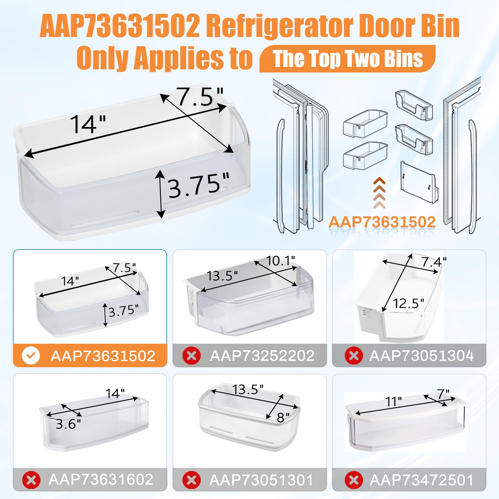 ð??”ð??©ð?? ð??«ð??šð???ð??žð??? AAP73631502 Refrigerator ð??‘ð??¢ð?? ð??¡ð?? Door Shelf Basket Bin Replacement AP5673810 AP5673811 AAP72909218 EAP7786021 PS7786021 Compatible With LG KENMORE Refrigerator Door Shelf Parts