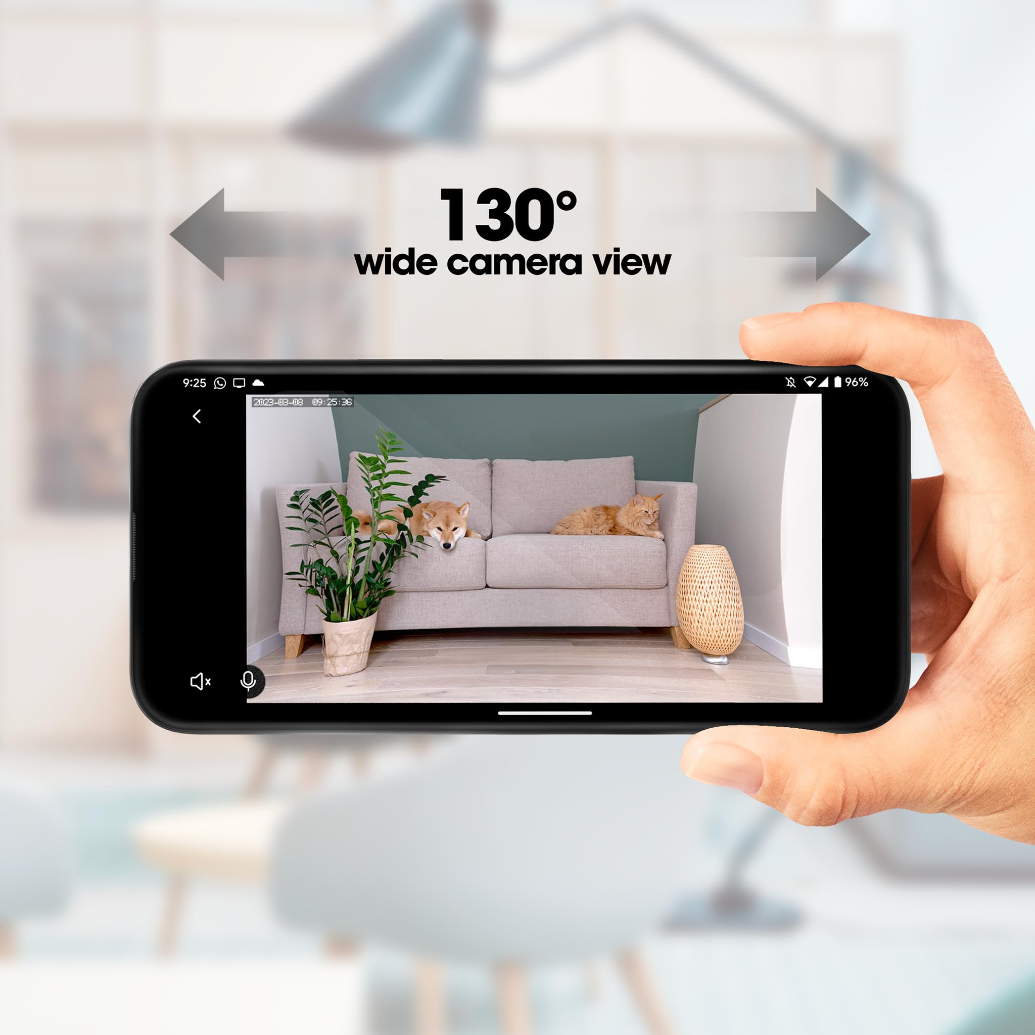 Closer Pets TreatView - Cámara de Seguridad Interior para Mascotas con aplicación para teléfono (Compatible con iOS/Android), con visión Nocturna y dispensador de golosinas Integrado