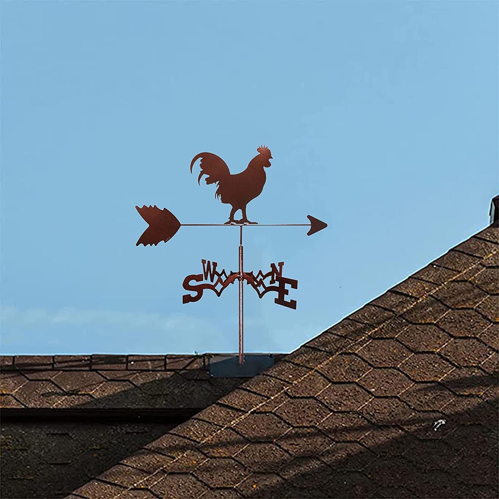 Girouette en Fonte girouette girouette soufflée au Vent décorations de Coq en métal indicateur de Direction pour Toit extérieur Ferme Cour