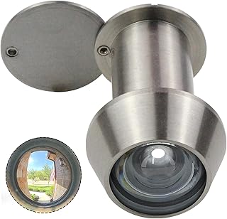 Earl Diamond - Peep Holes for Door, Solid Brass 220-Degree Door Viewer Peephole with Heavy Duty Rotating Privacy Cover for 1-3/8" to 2-23/64" Doors for Home Office Hotel, Hole 22 Satin Nickel