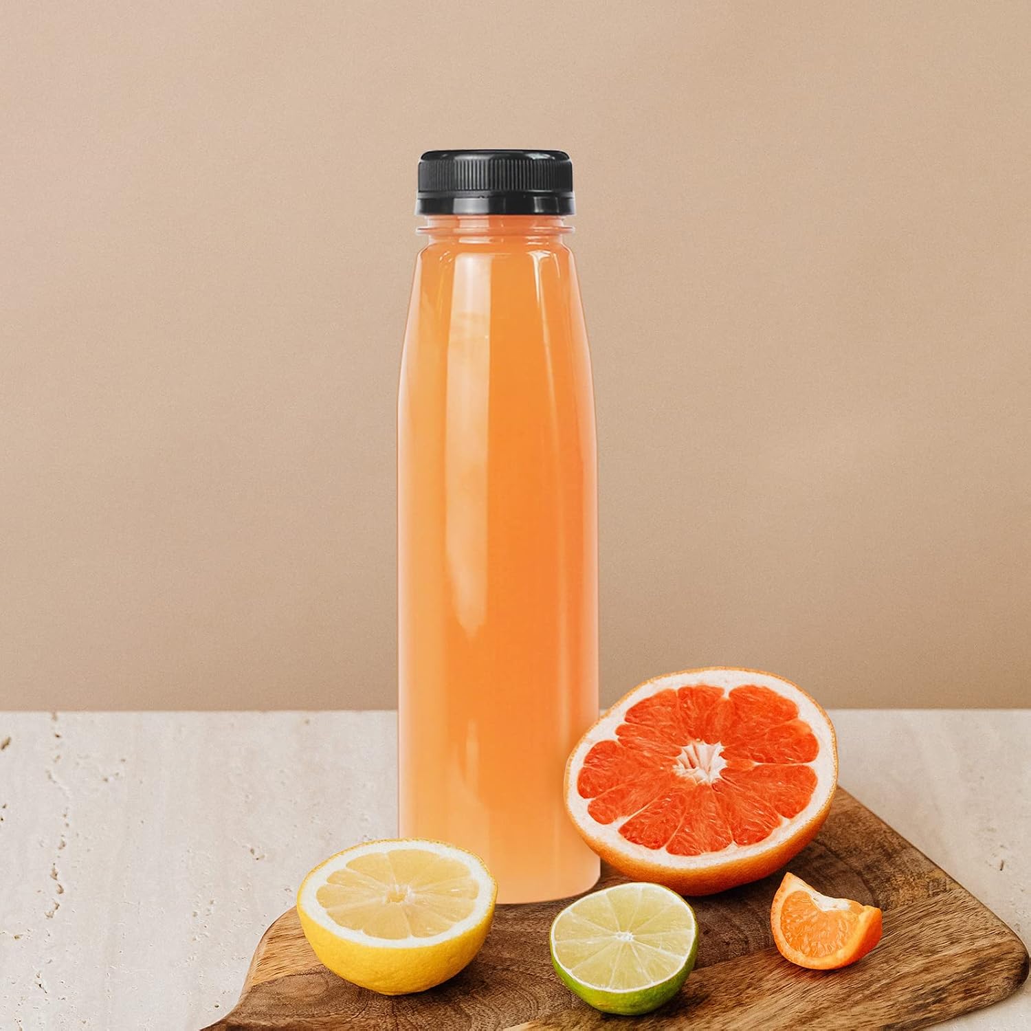 30 Pack 10 oz Empty Plastic Juice Bottles with Caps Reusable Clear Beverage Containers with Black Tamper Evident Lids, Funnel, Plastic Smoothie Bottles for Juice, Milk, Water, Coffee