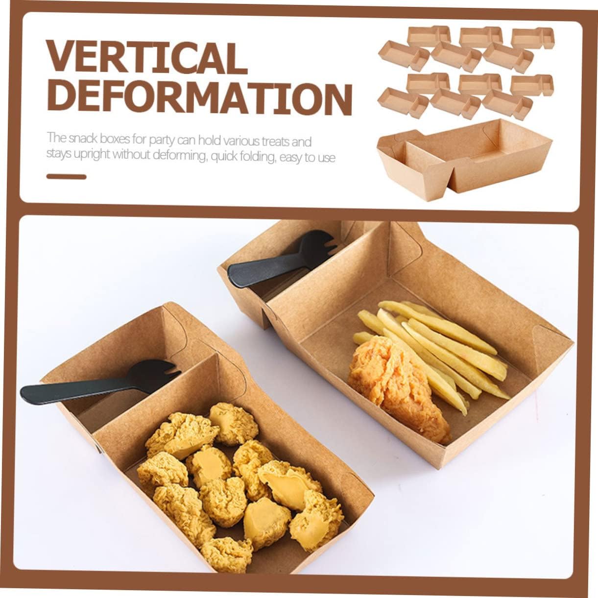 50pcs Snack Containers Paper Snack Boxes for Birthday Party Popcorn Box