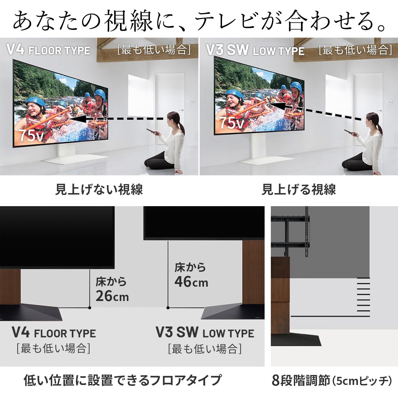 こ*ー様 WALLテレビスタンドV4 サテンブラック テレビスタンドはWALL～ V4 | EQUALS（イコールズ）