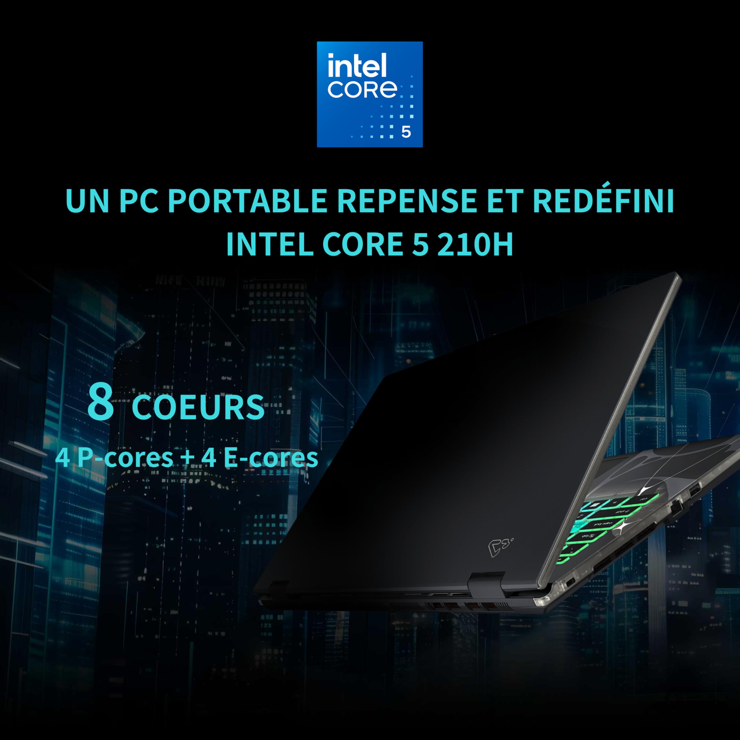 MSI Cyborg 15 PC portatile da gaming 15,6" FHD 144Hz - NVIDIA GeForce RTX 5050 8GB - Intel Core 5-210H - 16GB DDR5 RAM - 512GB SSD - Windows 11 Famiglia - Ultra Sottile Laptop Gamer
