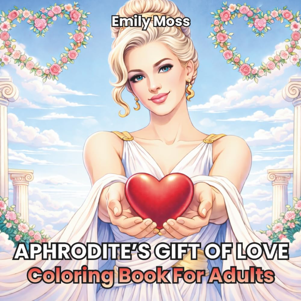 Aphrodite’s Gift of Love Coloring Book For Adults: A Romantic Journey Through Ancient Love Story, Inspired by Aphrodite & Cupid