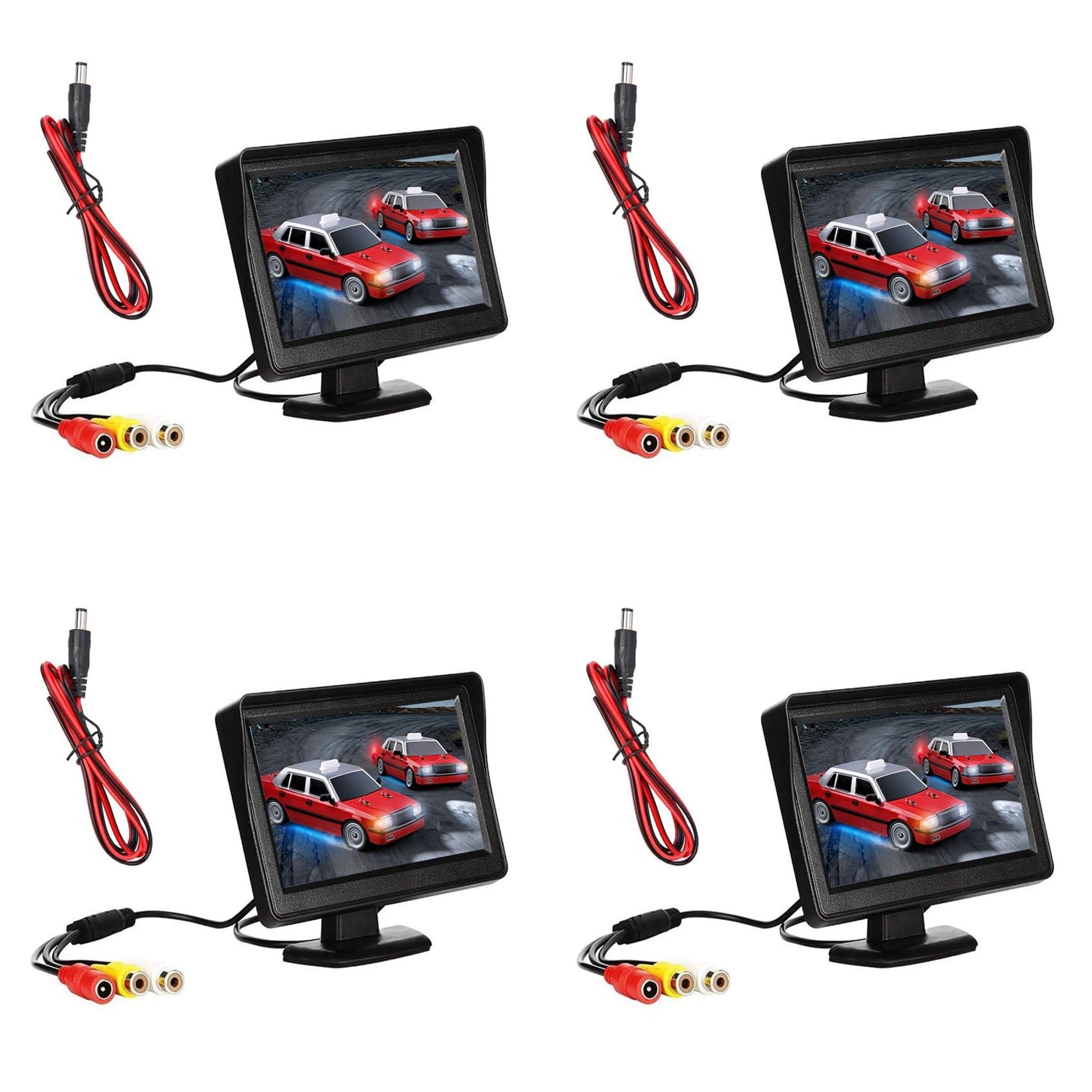 4 x DC 9 V-24 V 4,3 zestaw monitorów cofania TFT LCD kamera cofania system parkowania cofania monitor bez kamery