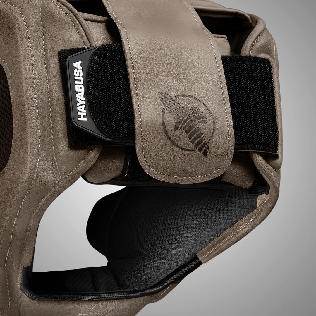 Hayabusa T3 LX Box-Kopfbedeckung, verstellbar aus Leder - Braun, One Size