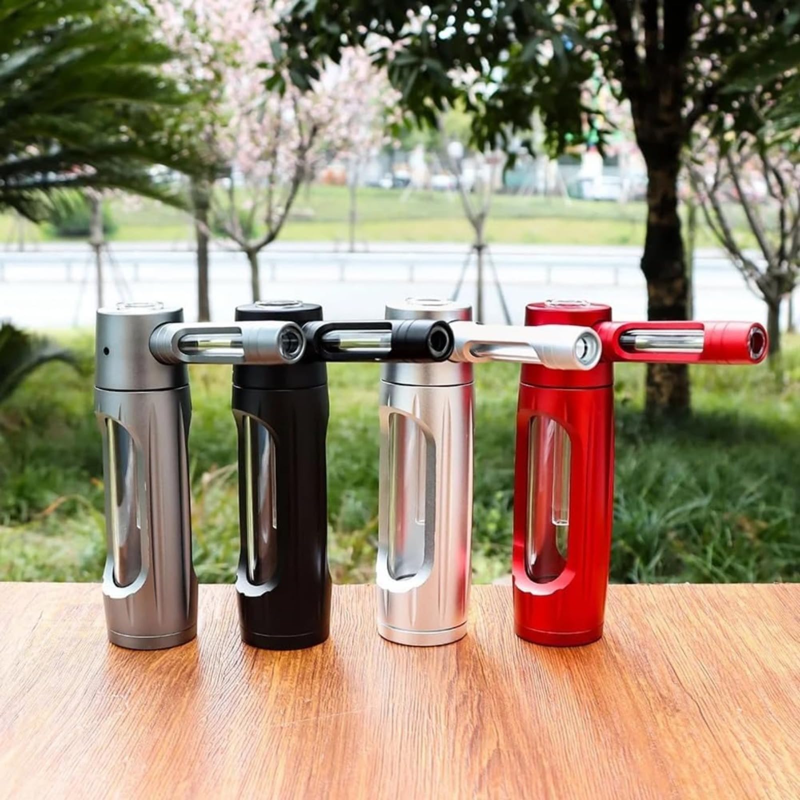Botella de agua, exterior de aleación de aluminio e interior de vidrio, garantía de sabor puro, diseño de lujo, para deportes, gimnasio y viajes