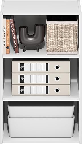 Miniatura 168 de Furinno Jaya Simple Home Estantería ajustable de 3 niveles, blanco Blanco,Negro -,Pino ámbar,Nuez Columbia,Espresso,Roble Frech