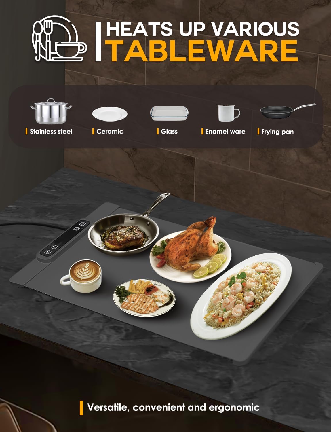Electric Stackable & Silicone Food Heating Warming Tray for Any Events
