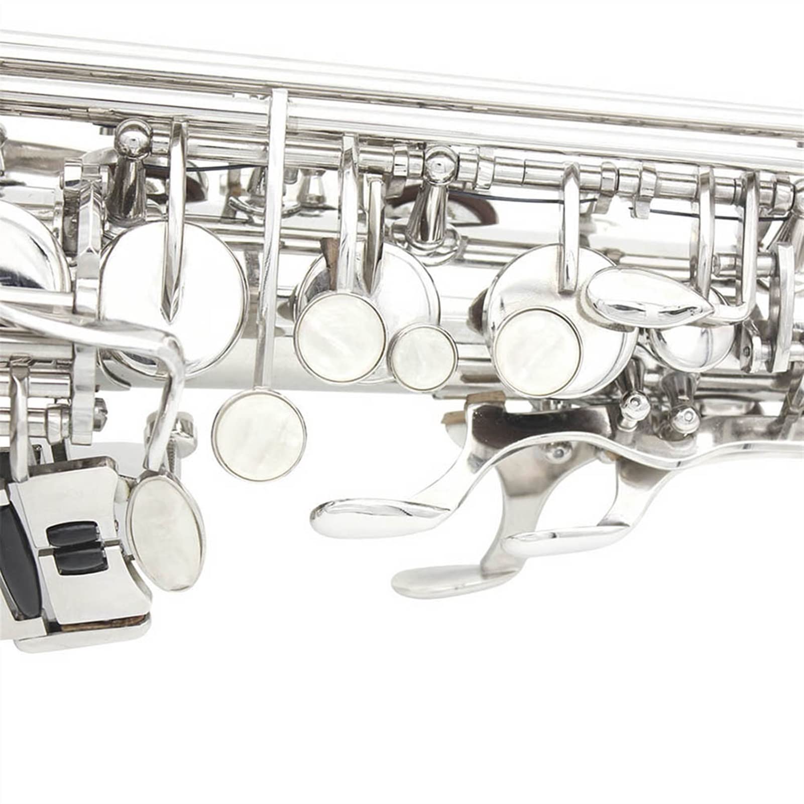 Sax Principianti Kit Sax Contralto in MIB Ottone Placcato Argento Strumento a fiato Professionale Mi Sax Piatto con Cinturino in Custodia Strumento Musicale Strumento a fiato