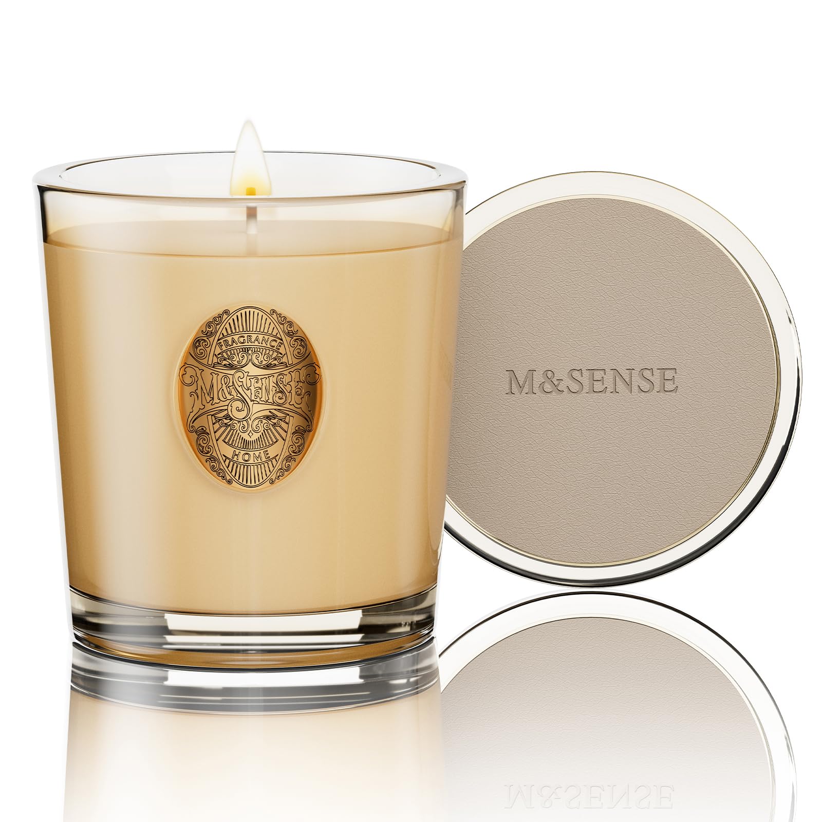 M&SENSE Duftkerze Bananenblatt,260g Duftkerzen im Glas Natürliche Soja-Kerze,55 Stunden Brenndauer,Weihnachten Kerzengeschenke für Frauen & Männer