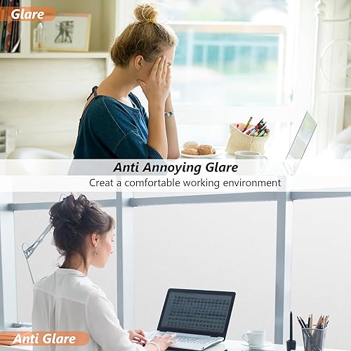 Miniatura 28 de Kromapolis Película de privacidad para ventana, cubierta de vinilo para vidrio, película decorativa de vitral, esmerilada para ventana, se adhiere