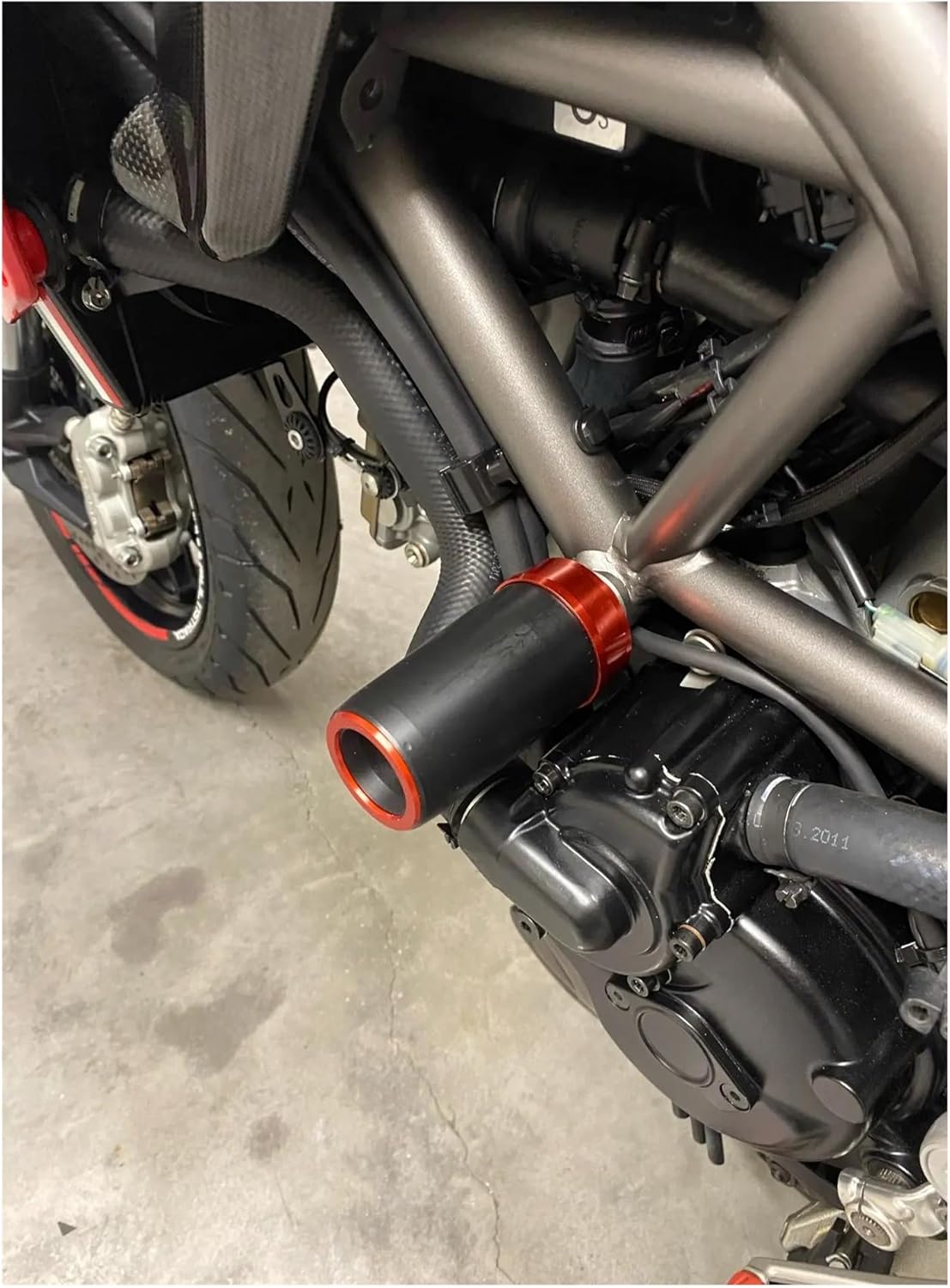 Falling Crash Protector Motorcycle Falling Protection Frame Slider Fairing Guard Crash Pad Protector For Ducati Scrambler 800 Streetfighter Upgrade accessories(Black)