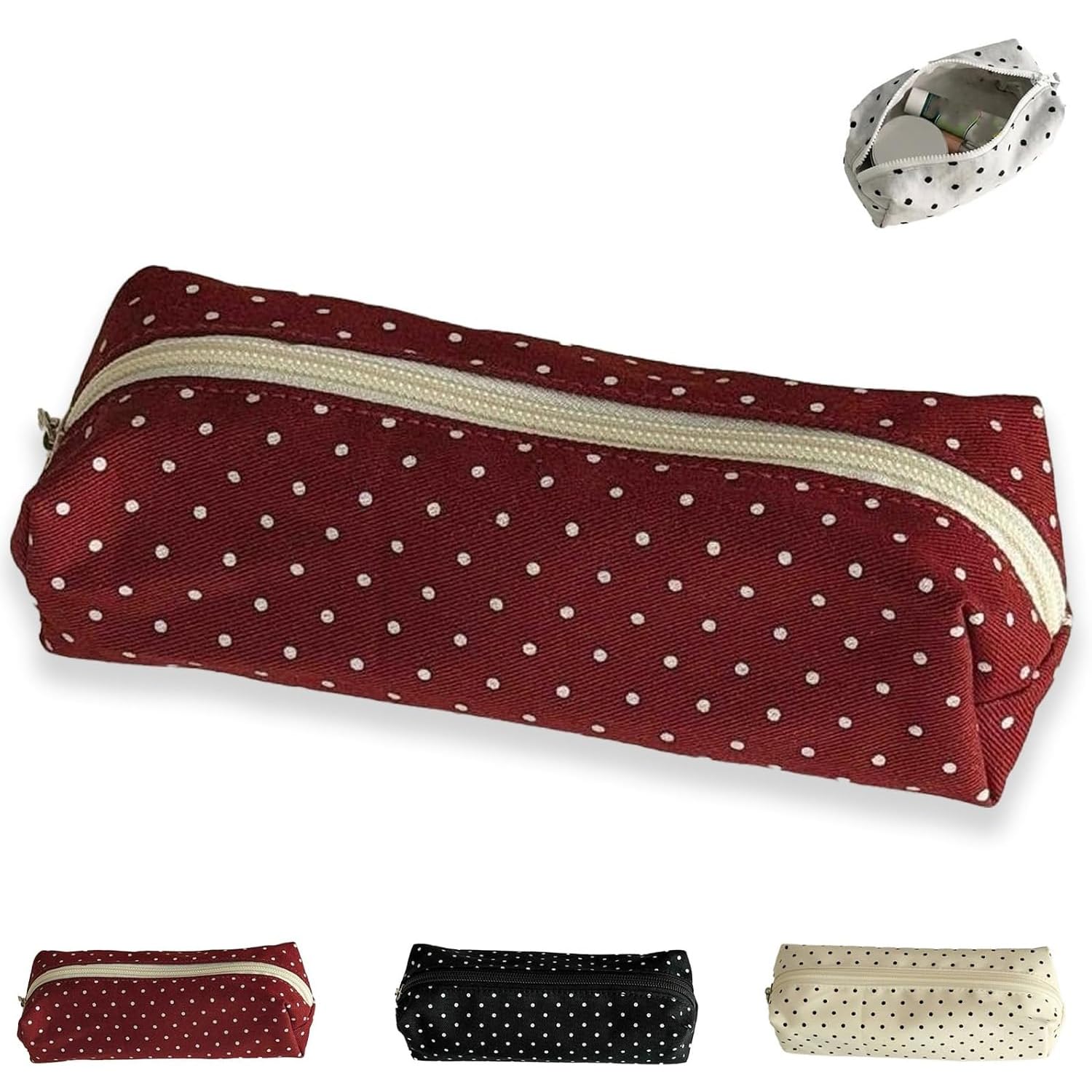 Cute Pencil Case Polka Dot Vintage Y2k Preppy Coquette Aesthetic Pouch