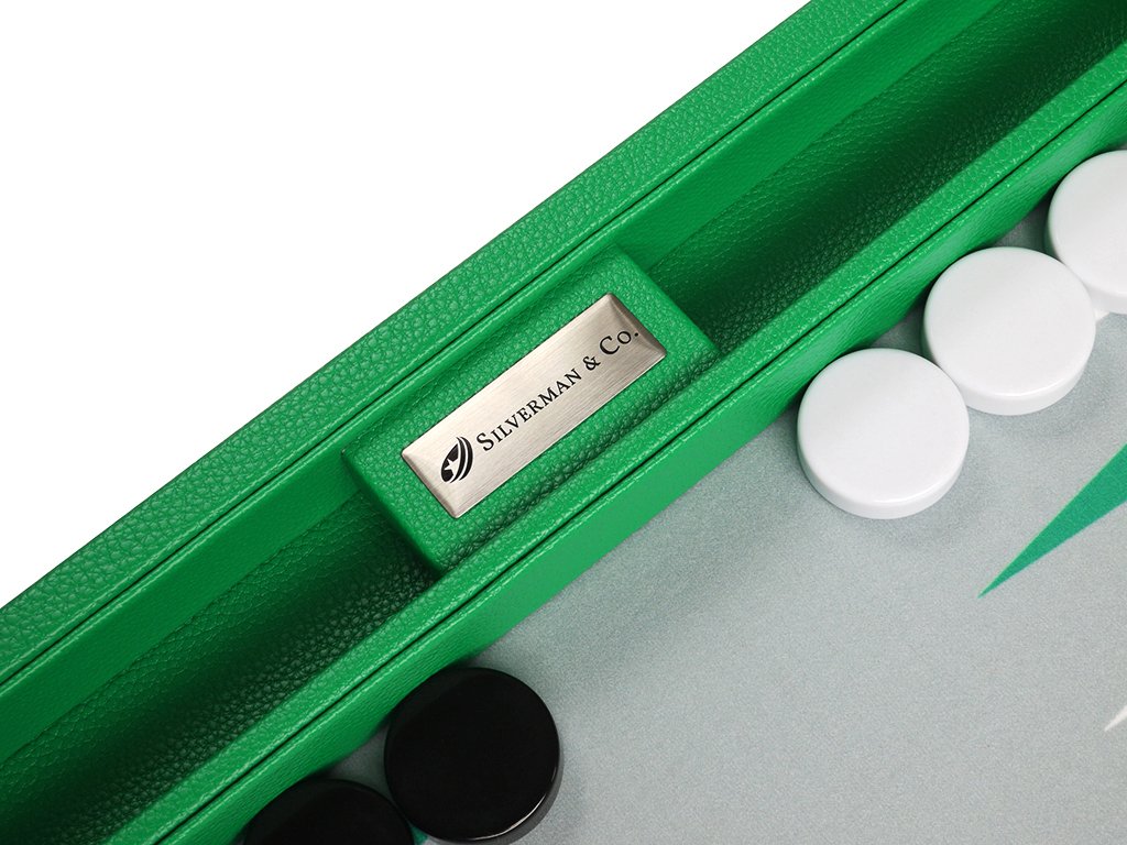 Zestaw 40 cm Premium Backgammon - średni rozmiar - zielona tablica