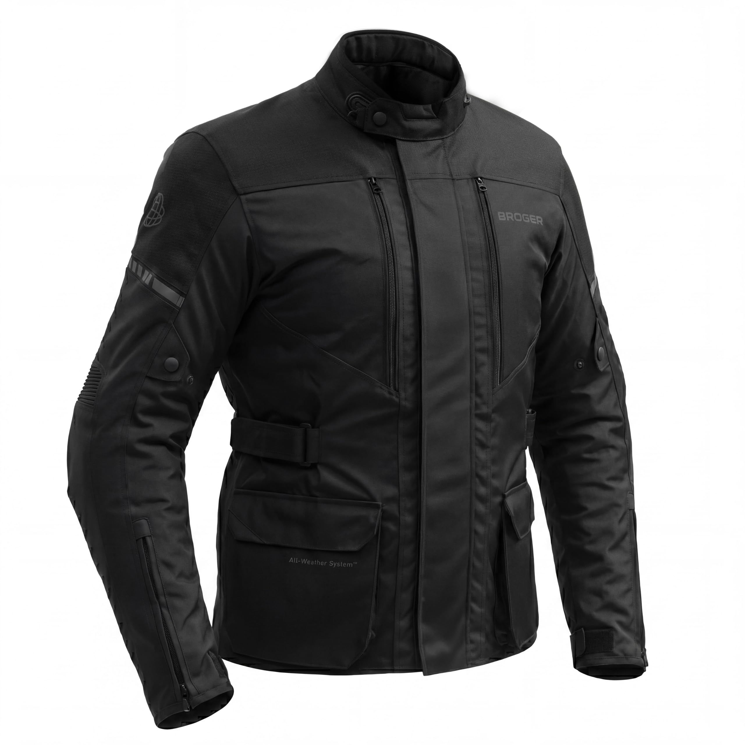 BROGER Overland Motorradjacke Herren | Textil | Ellbogen und Schulterprotektoren | Tasche für Rückenprotektor | Wasserdichte Membran | Abnehmbar Thermofutter | Schutzstufe AA | Größen bis 7XL