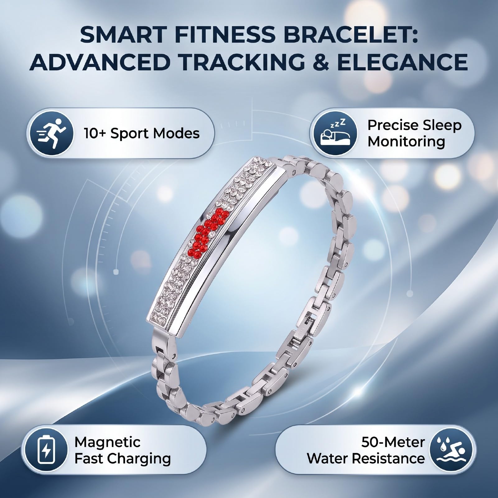 Pulsera de Actividad, Monitor Deportivo, Resistencia Al Agua 50 M, 16 MAh, for Correr y Nadar