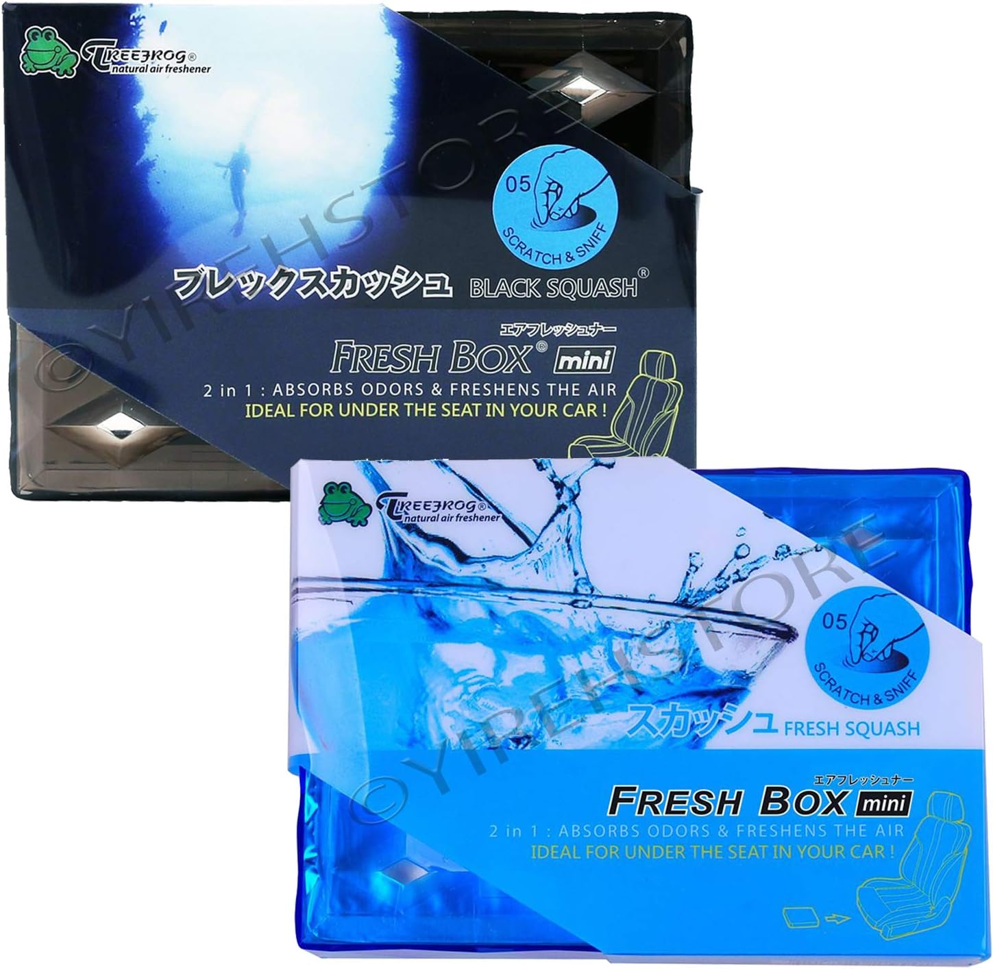 Treefrog Fresh Box Mini (Xtreme Fresh) Black Squash and Fresh Squash Scent JDM Air Freshener