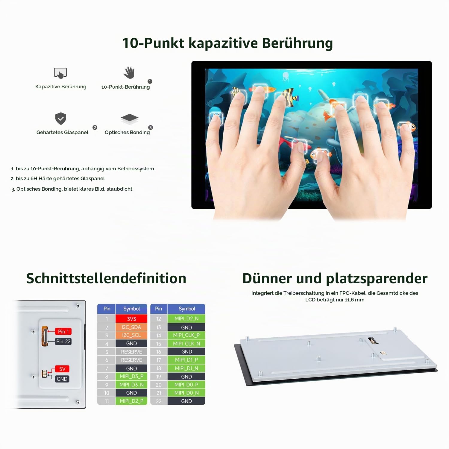 LUCKFOX 8-inch DSI Capacitive Touchscreen for Pi 5 Omni3576/Lyra/ESP32-P4-NANO Series Board 800x1280 IPS Panel 10-Point Touch Ultra-Thin Support Raspberry Pi/RK3576/RK3506