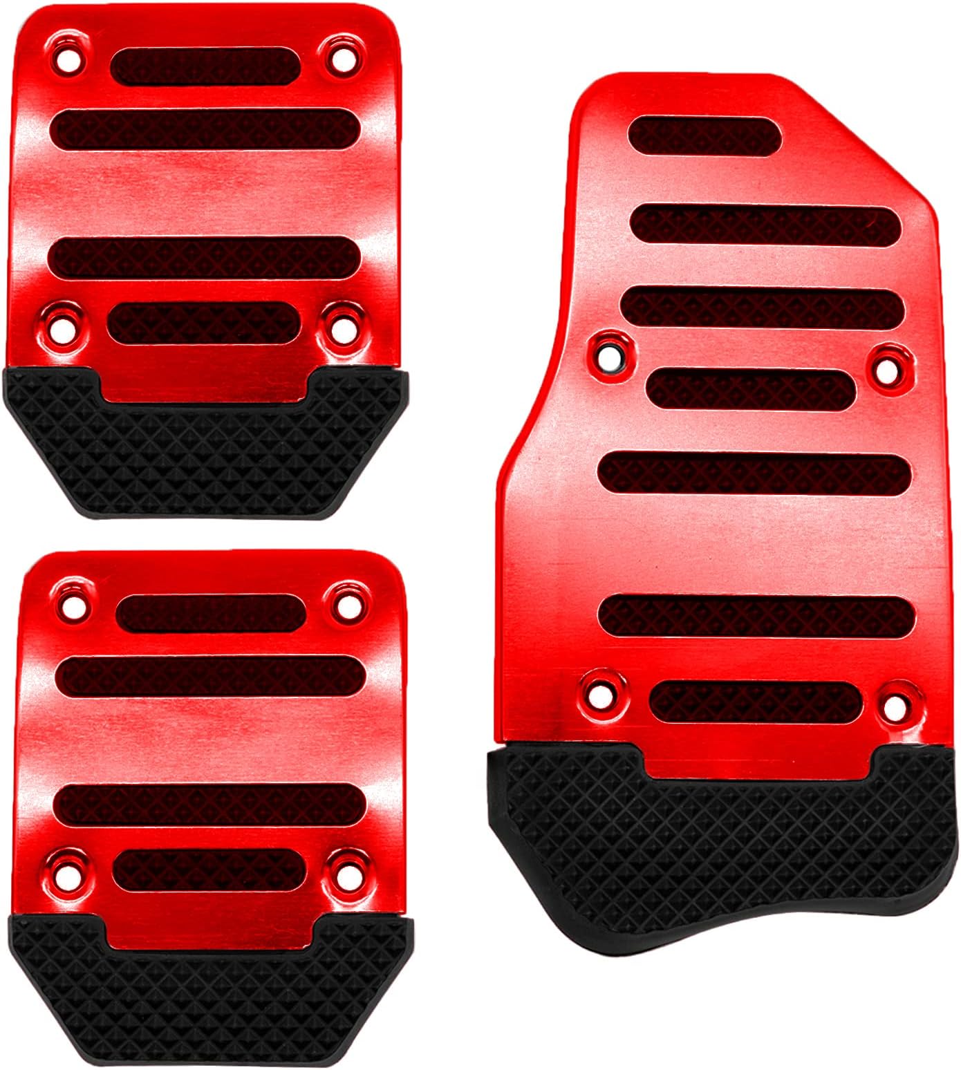 3 PCS Car NonSlip Stainless Steel Pedal Pads,Gas Pedal