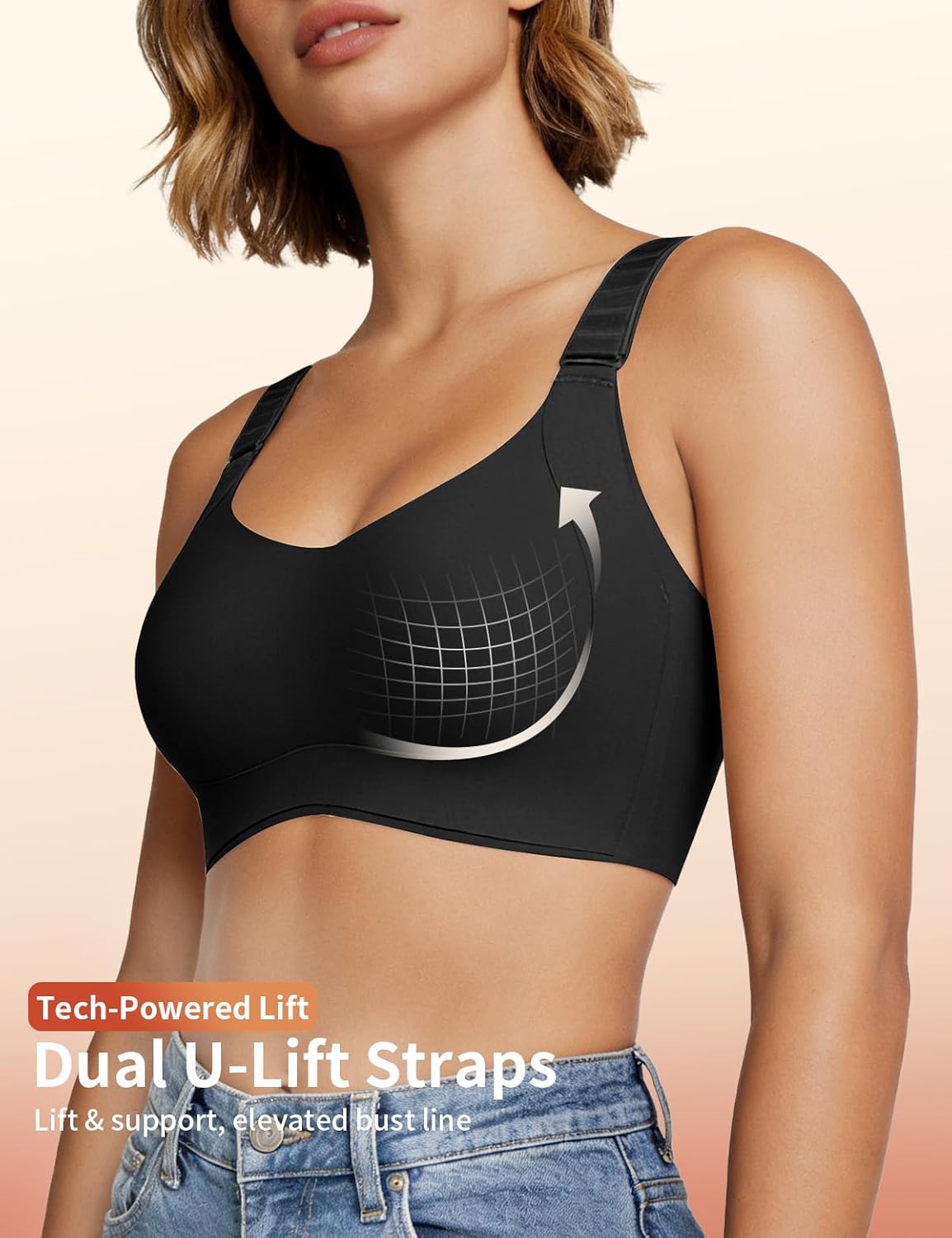 Jelly Wireless Bras for Women No Underwire Seamless Full Coverage Supportive Comfortable Push Up Everyday Soft Tshirt Bra - Image 5