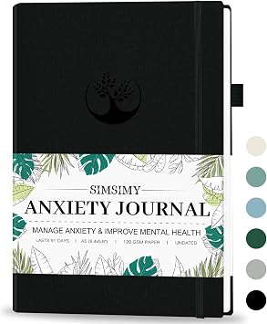 Mental Health & Anxiety Journal, 91 Days Mood Tracker Journal for Mindfulness, Self Care & Stress Relief, Guided CBT Journal with Mental Health Coloring Book Pages & Dream Diary to Record, Wellness Gifts for Women Men