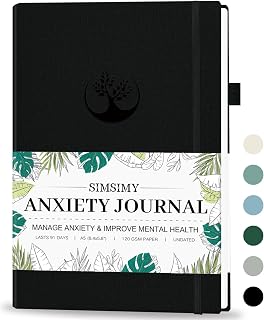 Mental Health & Anxiety Journal, 91 Days Mood Tracker Journal for Mindfulness, Self Care & Stress Relief, Guided CBT Journal with Mental Health Coloring Book Pages & Dream Diary to Record, Wellness Gifts for Women Men