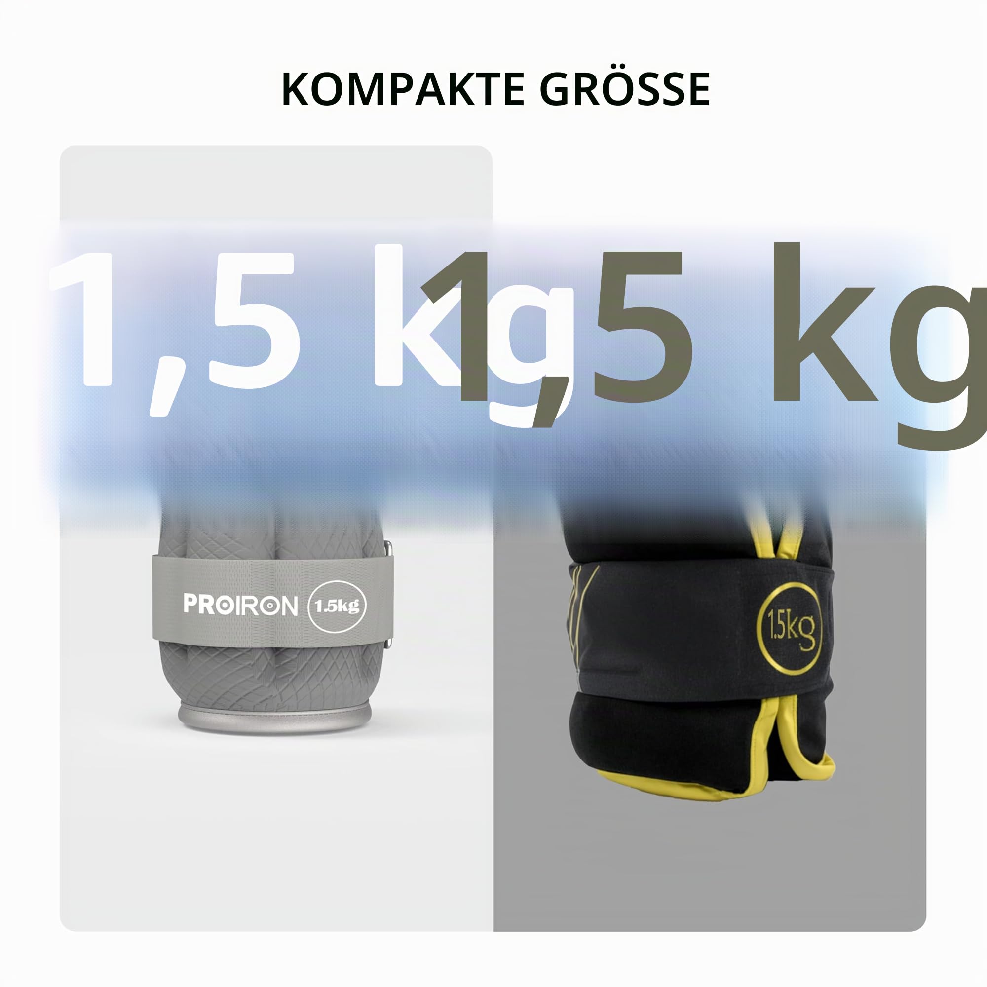 PROIRON Gewichtsmanschetten Fuß, Armgewichte Handgelenkgewichte Set (1 Paar) 0,5kg bis 2kg, Handgewichte, Fußgewichte und Fußgelenkgewichte für Fitness, Bewegung, Laufen, Joggen, Gymnastik