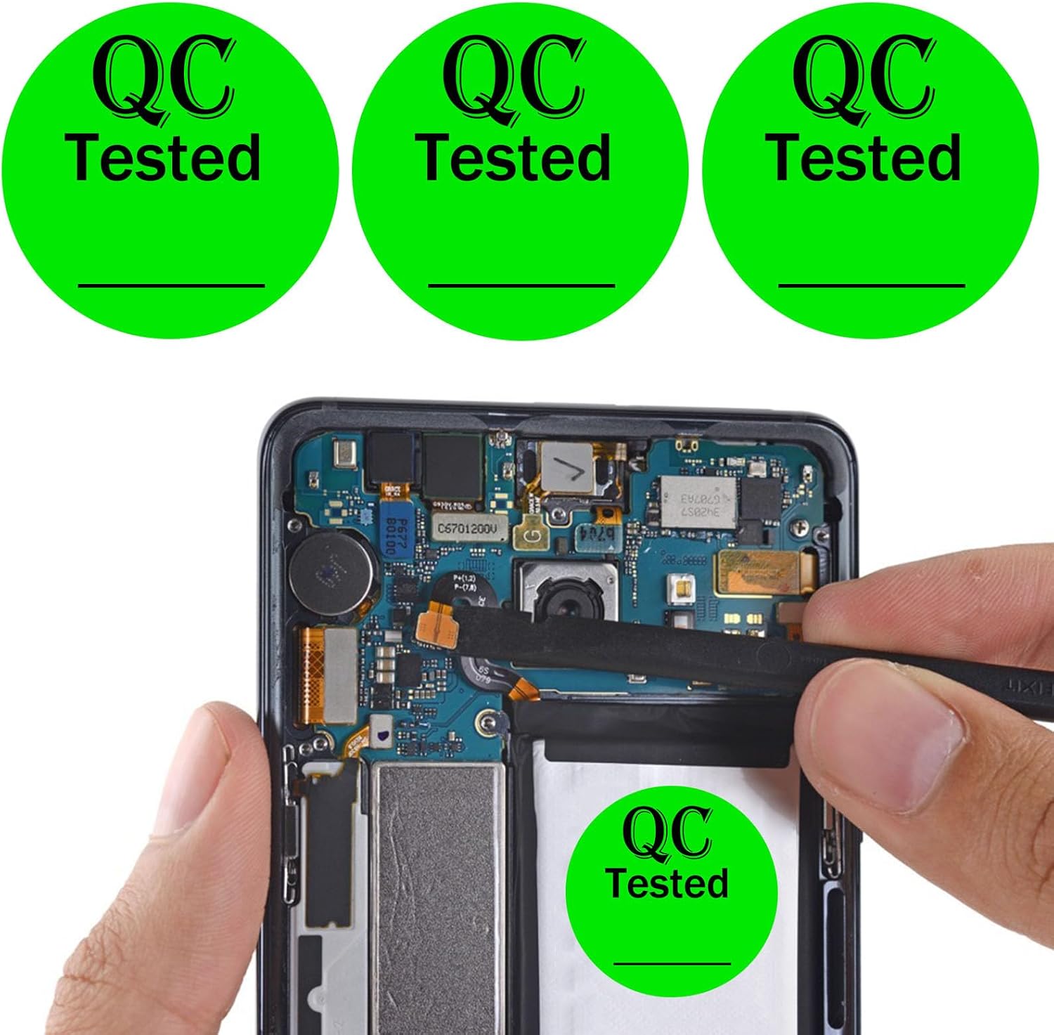 1 inch QC Labels Green Inventory Quality Control Stickers (Color1)