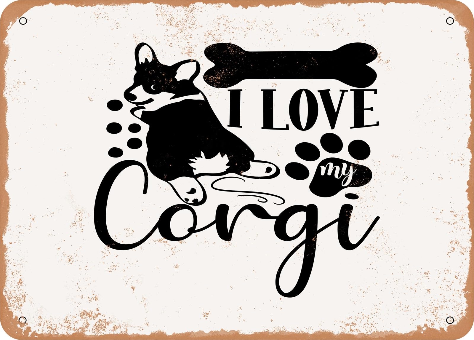 Miaomansenstore Metal Sign - I Love My Corgi - Vintage Look Sign Home Decor