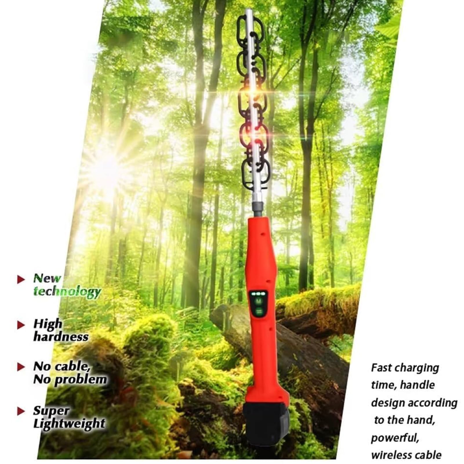 Diluente elettrico senza fili con velocità regolabili e design reversibile per potatura di alberi da frutto