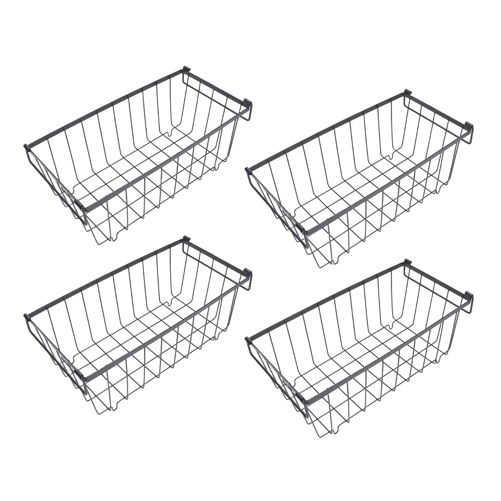 Ausla Cestas de Almacenamiento del Congelador en el Pecho, Organizador de Alimentos de Alambre de Metal, 37 X 18 X 15.5cm / 14.6 X 7.1 X 6.1in, Conjunto de 4
