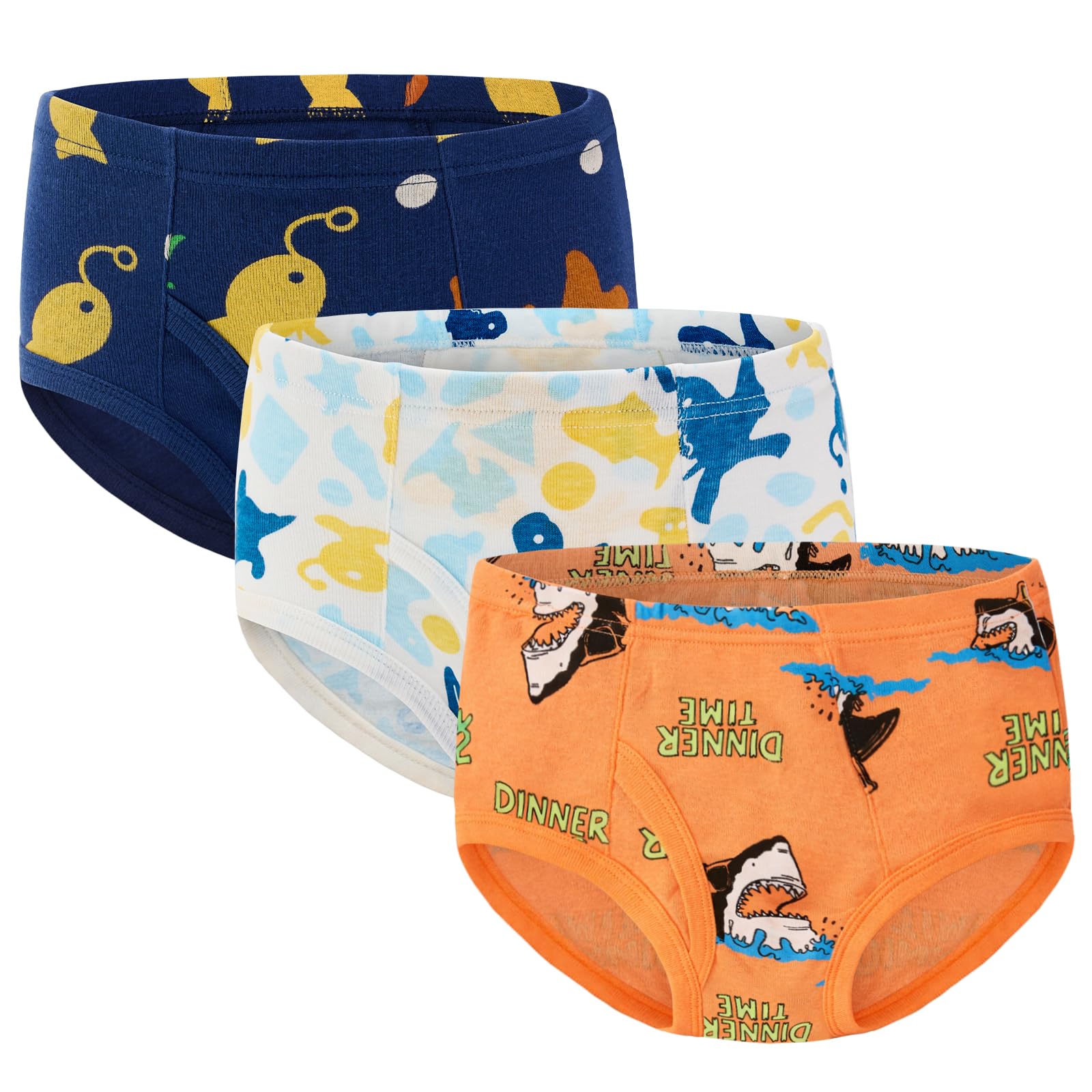 ANLUKE Boys Briefs Underwear 100 Cotton Soft Underwear for Toddler with Dinosaur Truck Ocean Patterns