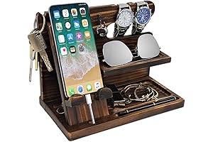 Elegant Wood Men's Docking Station: A Timeless Organizer for Modern Lifestyles
