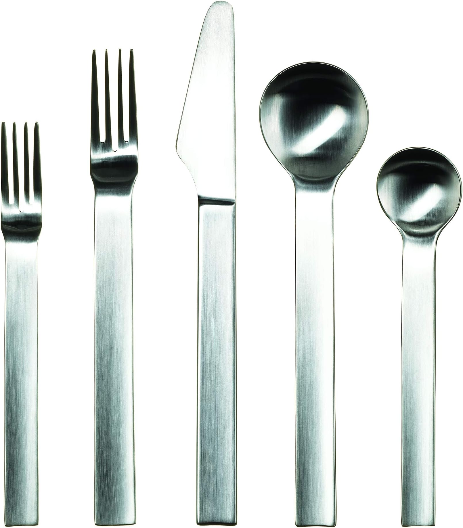 Gourmet Settings - 20-Piece Silverware Set - Pure Collection - Matte Stainless Steel Flatware Sets - Service for 4 - Kitchen Cutlery Utensil Knife/Fork/Spoons - Dishwasher Safe (28-609)