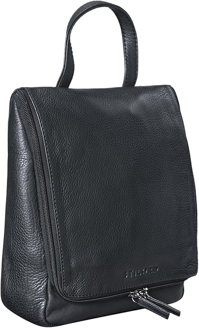 Borsa Da Toilette In Pelle STILORD 'Lewi' - Marrone Sepia, 24x27cm, Con Manico - Foto 9