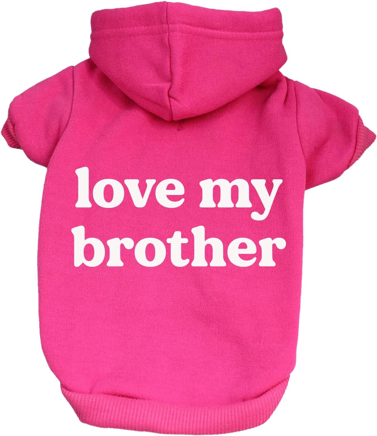 Love My Brother Dog Hoodie Fleece Lined Pullover Sweatshirt with Leash Hole (Green, 2X-Large 1221)