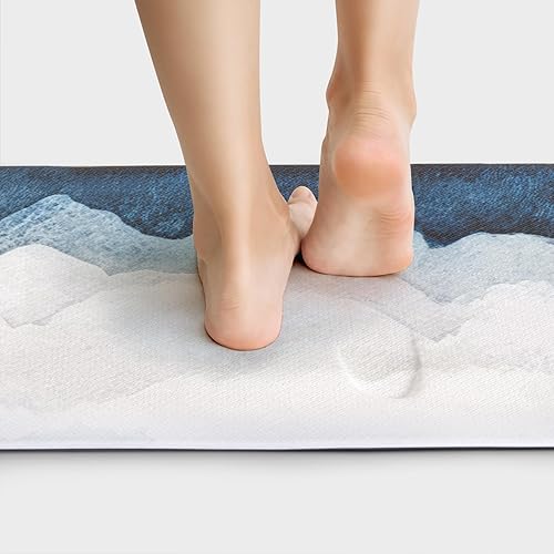 Miniatura 3 de Alfombrillas de cocina QIYI, de piel de PVC, seguras, lavables, antideslizantes, impermeables, acolchadas, fáciles de limpiar, Casual, Acuarela