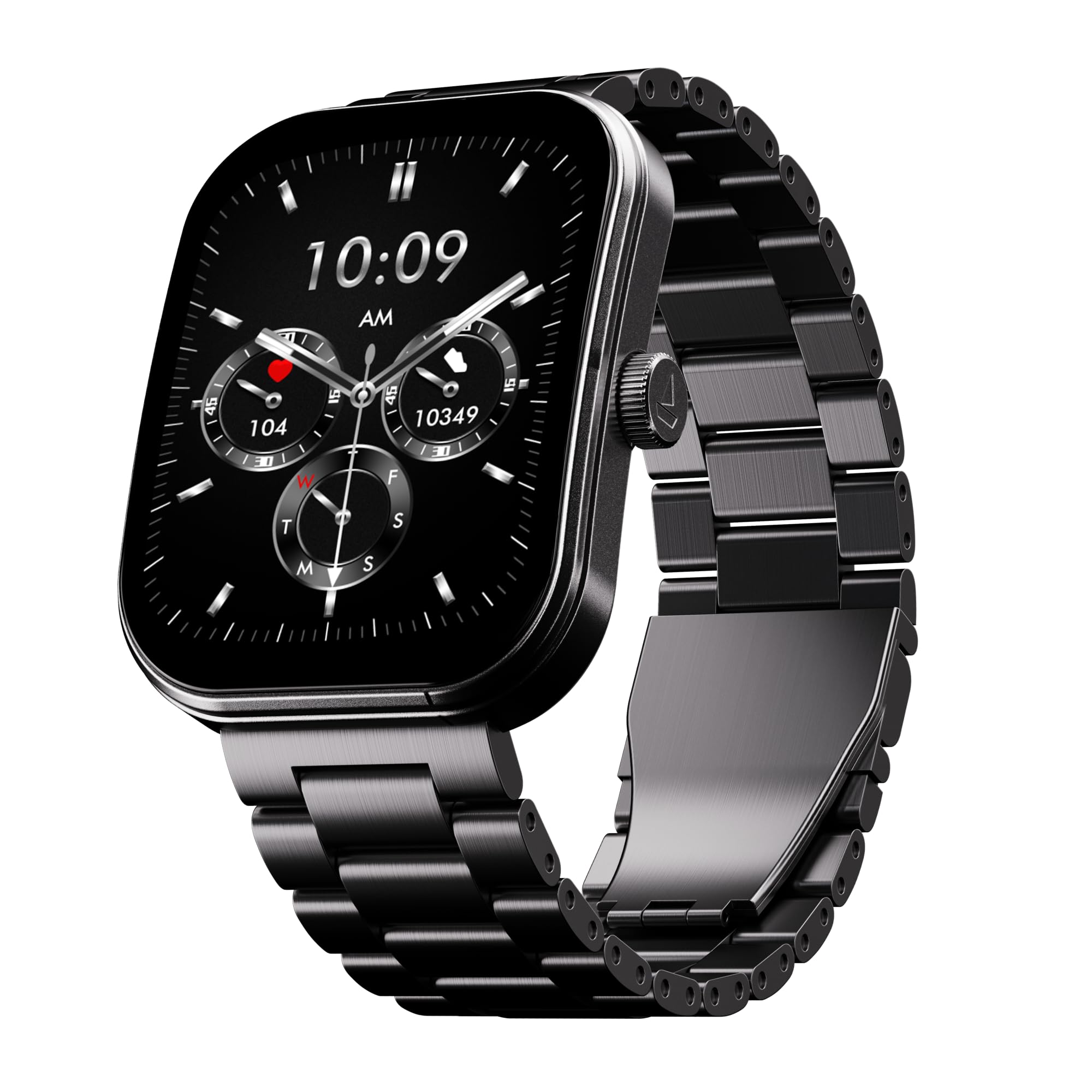 Boat Wave Sigma 3 Curv Smartwatch with 2.01” (5.33 cm) Immersive Curved Display, Metallic Finish, Functional Crown, BT Calling, Sleep, Stress, Heart Rate & SpO2 Monitoring, SOS, IP68 (Black Steel)-image-19