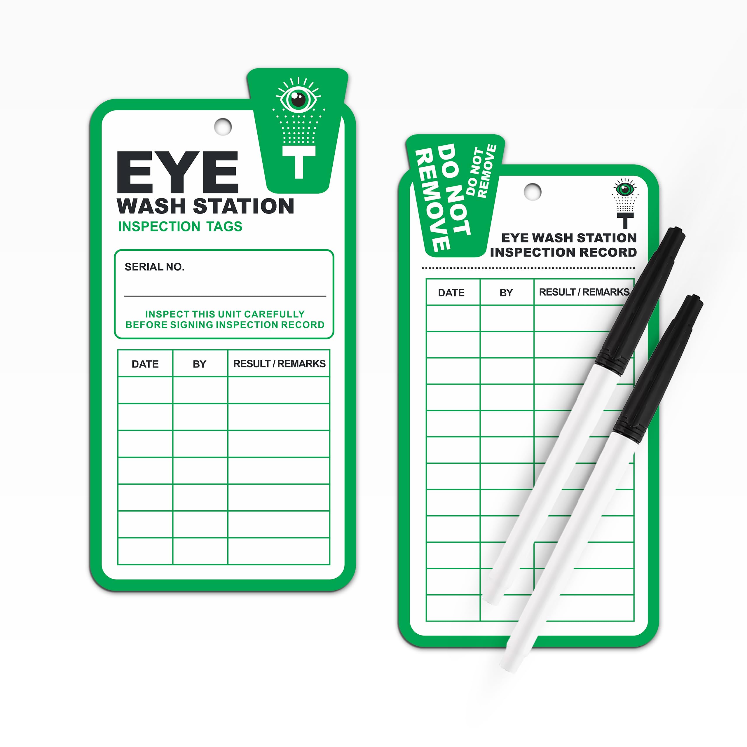Eye Wash Station Inspection Tags 50 Pack, RP-Plastic Inspection ...