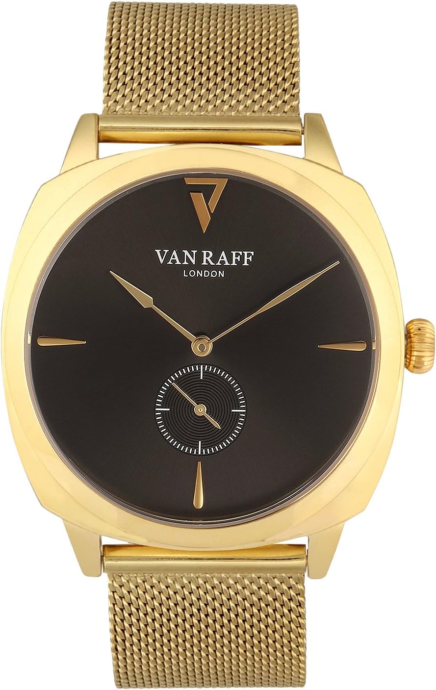 Van Raff Golden Mesh Strap with Black Dial VF1980