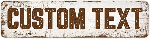 Miniatura 346 de Letrero Personalizado, Letrero de Calle Personalizado, 11 Colores de Fuente, 13 Estilos de Fuente, 4 Opciones de Agujeros, 22 Tamaños, 6x24 Madera