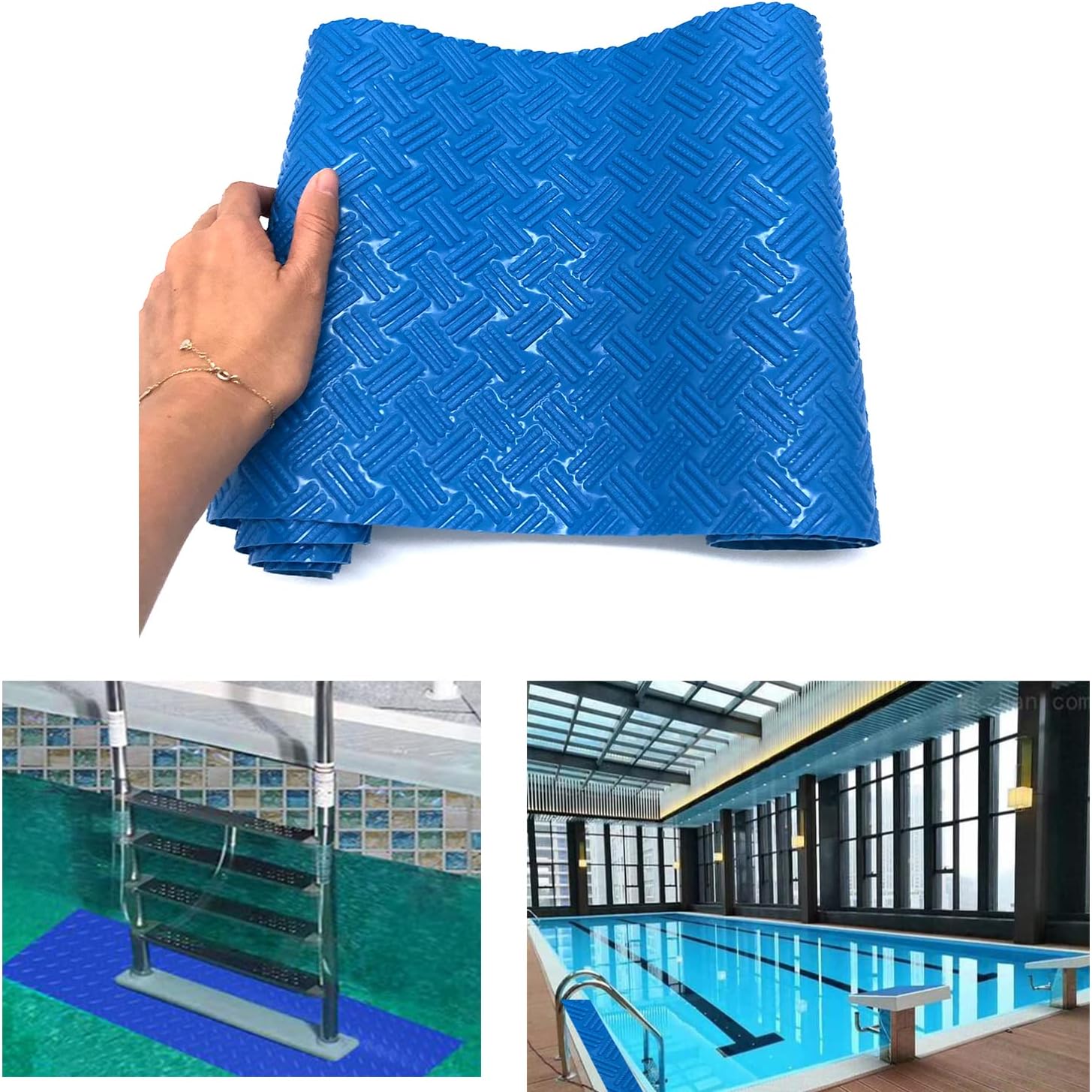 Swimming Pool Mats for Above Ground Pool, Pool Ladder Pad with NonSlip