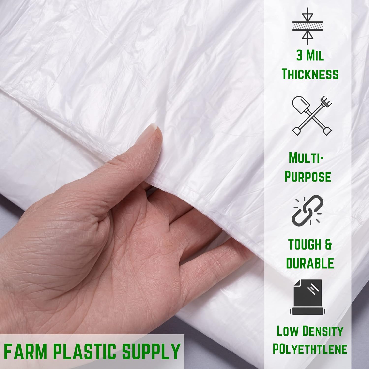 Farm Plastic Supply - Clear 3 mil Plastic Sheeting (3' x 100') - Roll - Industrial Grade - Paint Drop Cloth - Plastic Sheet