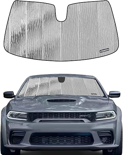 Miniatura 10 de Parasoles para parabrisas Pigenius para Dodge Charger 2011-2023 sin cámara montada en espejo retrovisor, parasol para ventana delantera - AstraGuard
