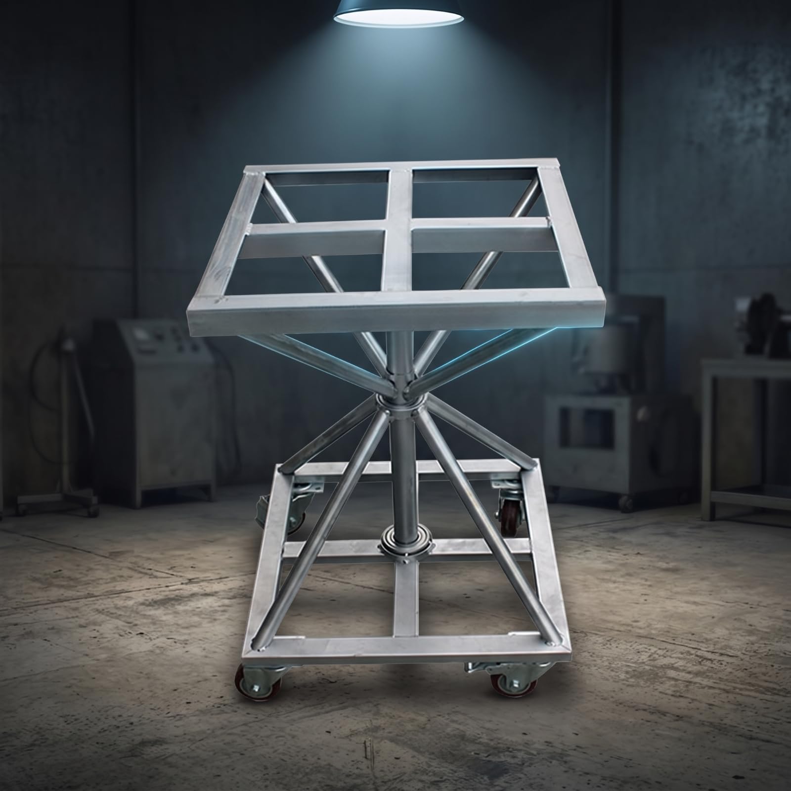 Supporto di Verniciatura Girevole a 360° Cavalletto da Lavoro Girevole in Acciaio Tavolo da Lavoro con Ruote per Hobbisti