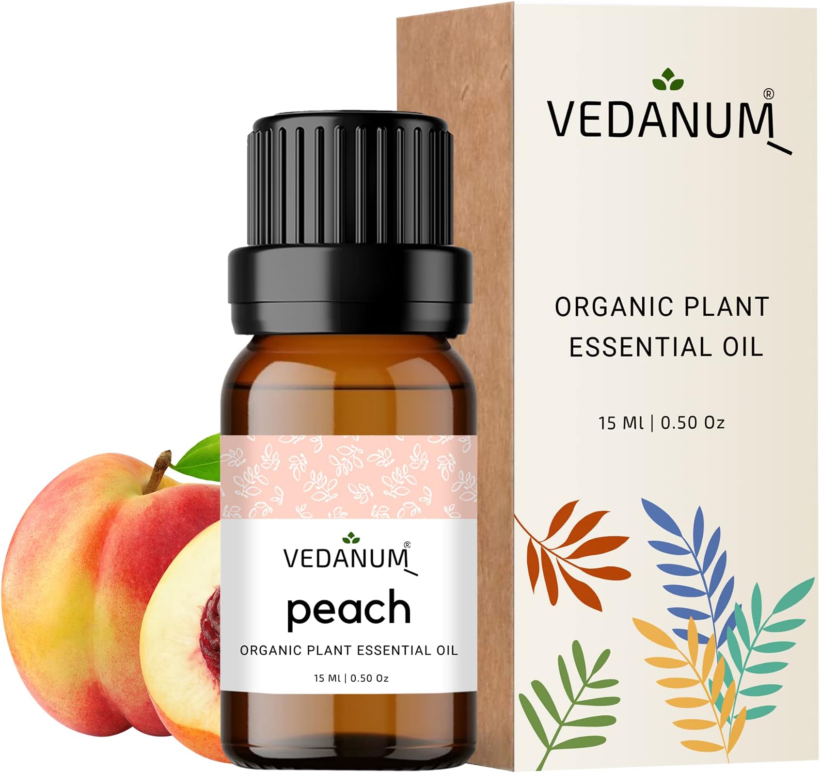 VEDANUM Premium Essential Oil for Aromatherapy, Oil Diffuser, Aroma Burner, Home D�cor Activities - 15 ML Organic Concentrate || (Peach)
