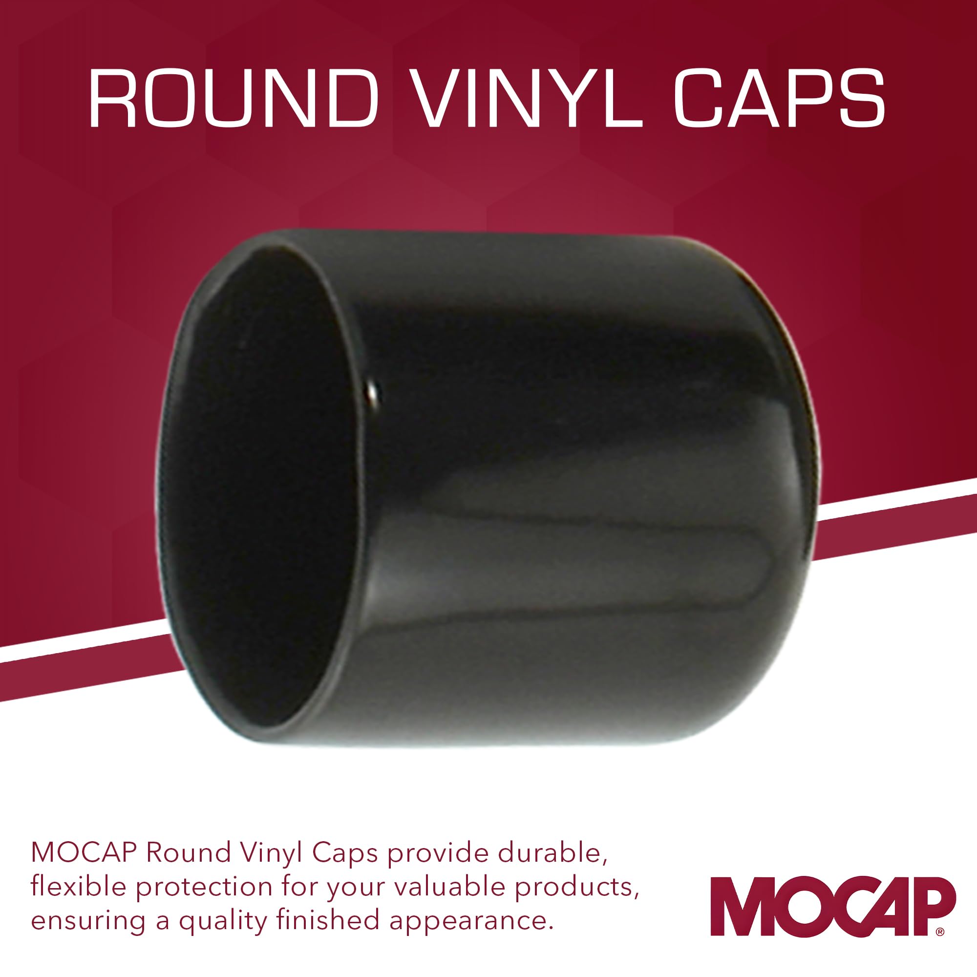 MOCAP Black Round Vinyl End Caps - 0.875